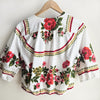 Bolero White with Red/Green Floral