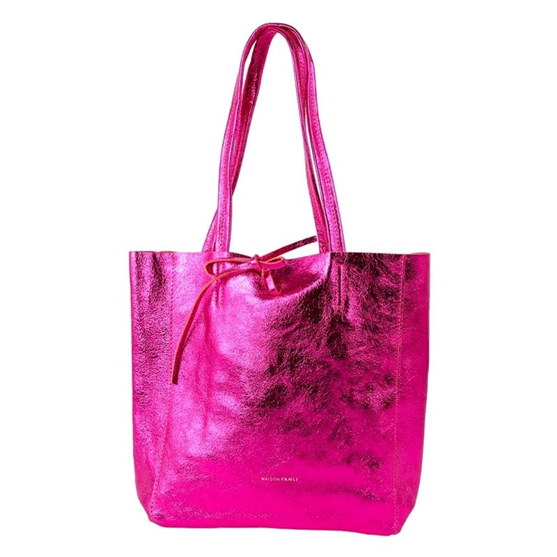 Maison Fanli Medium Tote - Metallic Fuchsia