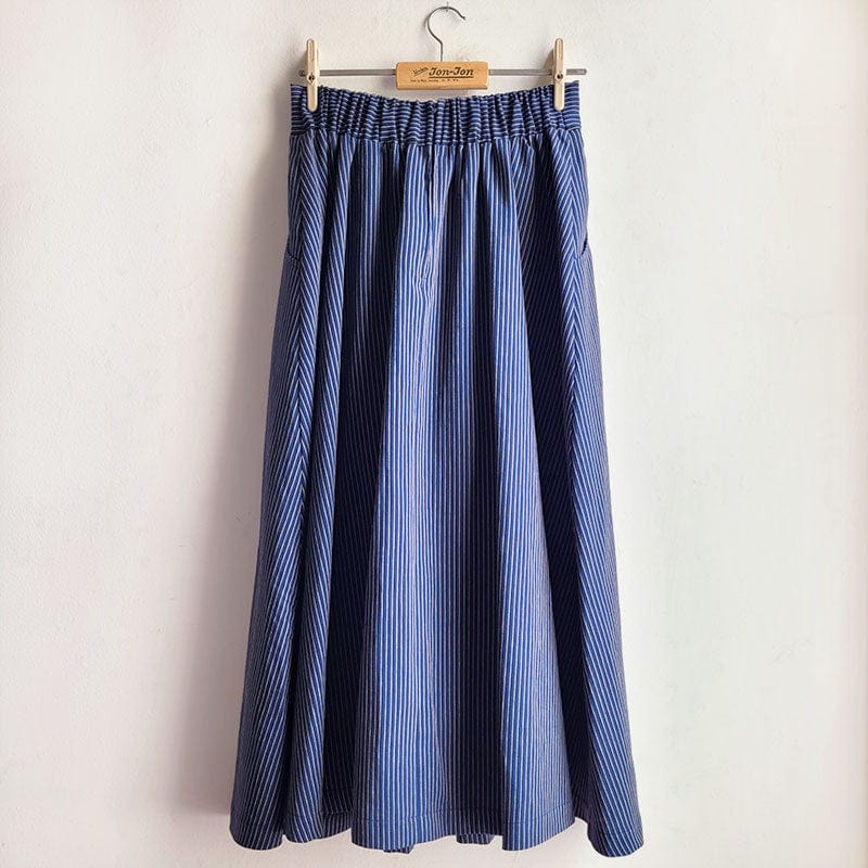 Dragstar Gathered Cotton Skirt - Stripe