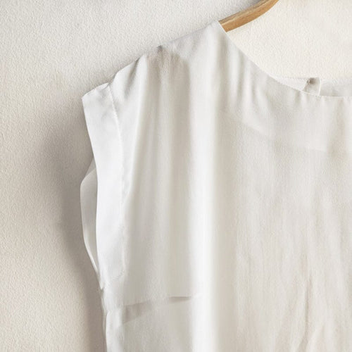 Dragstar Bateaux Cream Silk Crepe De Chine Top