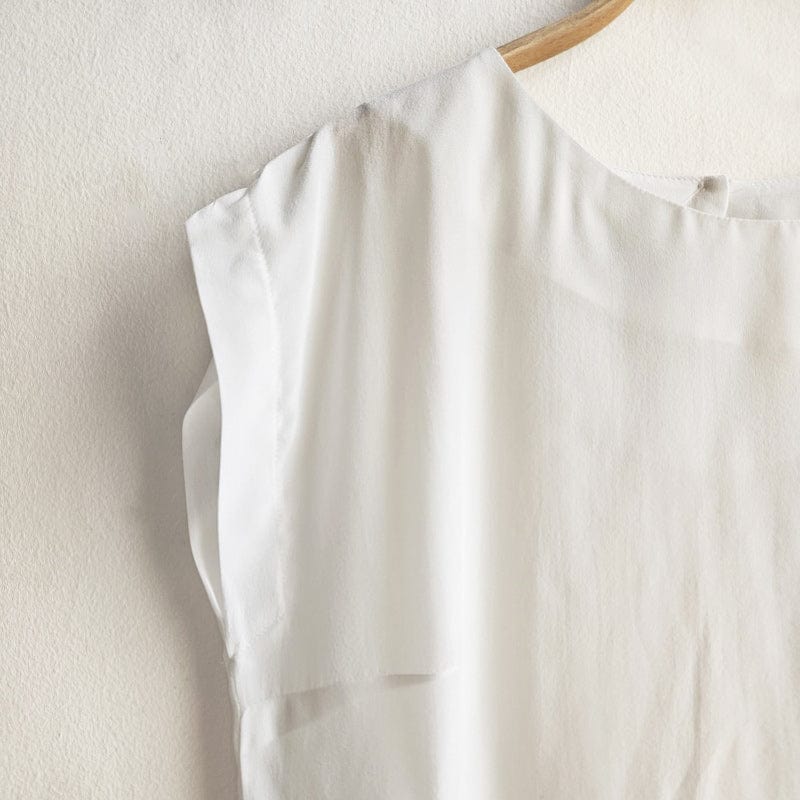 Dragstar Bateaux Cream Silk Crepe De Chine Top