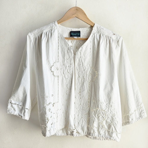 Bolero White Floral Embroidery