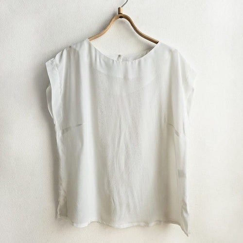 Dragstar Bateaux Cream Silk Crepe De Chine Top