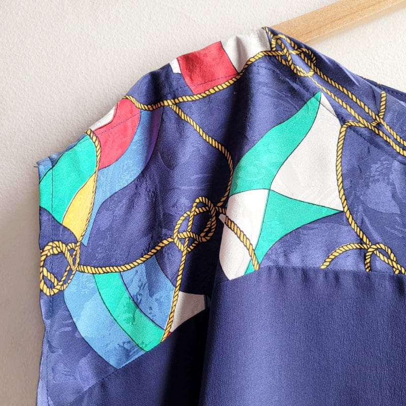 Silk Two Tone Vintage Nautical Top