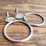 Deco Hoop Stud Fair Trade Earrings - Silver