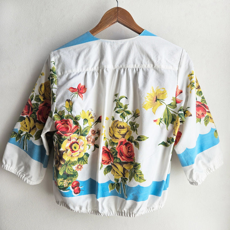 Bolero White/Blue with Fruits and Floral