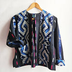 One off Boxy Jacket Ikat Blues Front SMALL