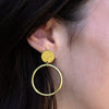 Deco Hoop Stud Earrings - Gold