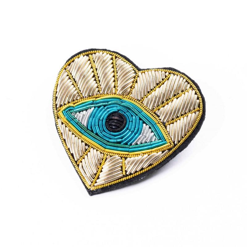 Gold Evil Eye Brooch