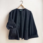 Boxy Jacket Black Cotton Drill