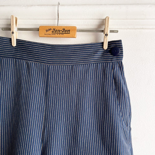 Jants Pants Navy Cotton Pin Stripe