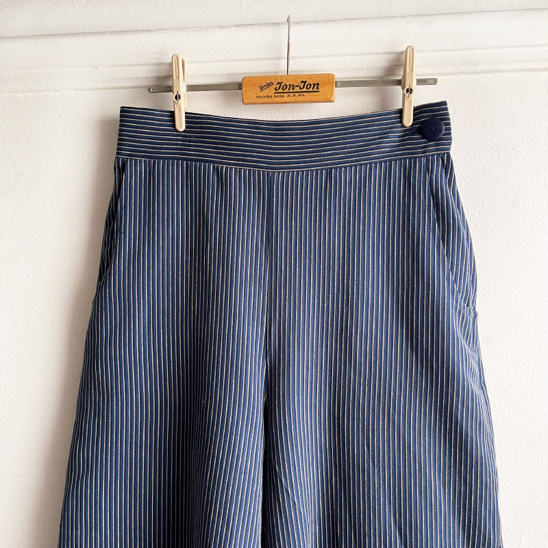 Jants Pants Navy Cotton Pin Stripe