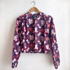 Long Sleeve Bolero Navy and Red Geometric Floral Cotton