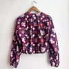 Long Sleeve Bolero Navy and Red Geometric Floral Cotton