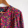 Long Sleeve Bolero Raspberry on Teal Floral Velveteen