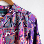 Long Sleeve Bolero Painterly Purple Cotton