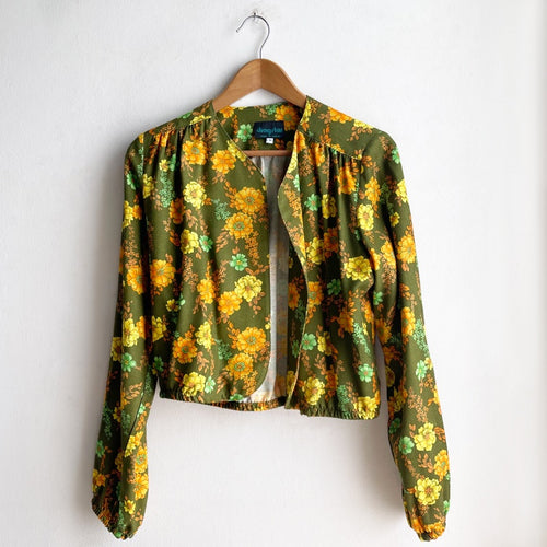 Long Sleeve Bolero Khaki and Citrus Floral One Off