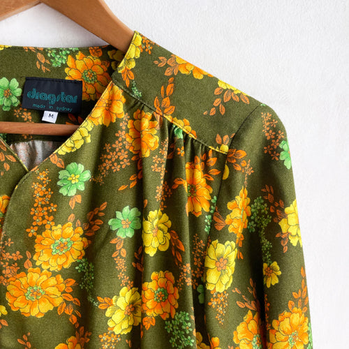 Long Sleeve Bolero Khaki and Citrus Floral One Off