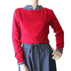 Merino Wool Boatneck RED Zig Zag