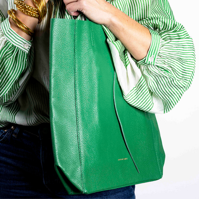 Maison Fanli Large Leather Tote Bag - Vert Green