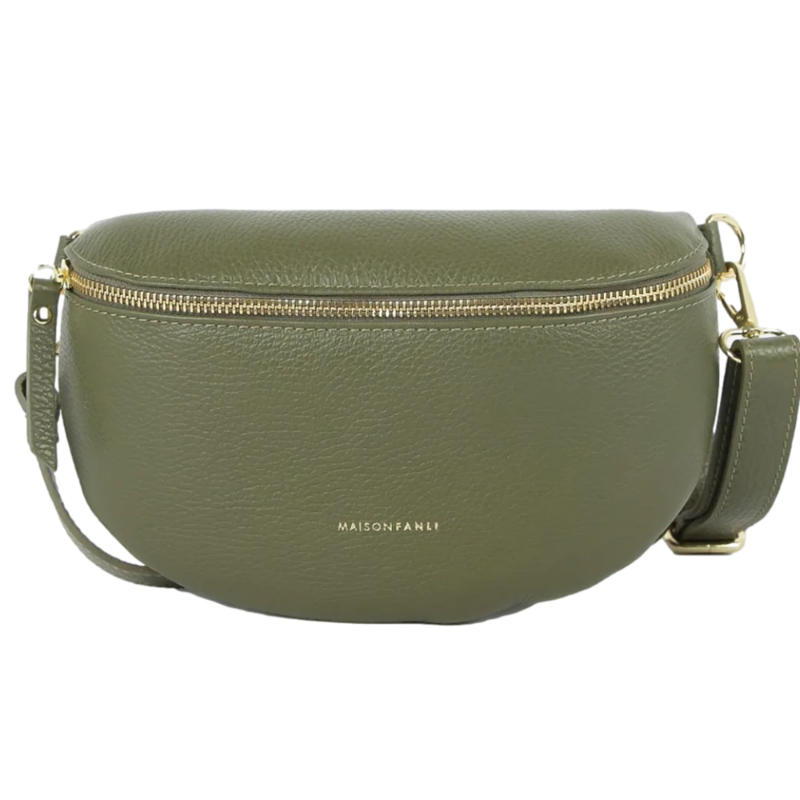 Maison Fanli Leather Bum Bag - Moss