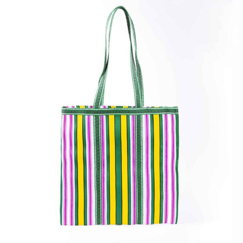 Recycled Plastic Tote Bag - Biarritz Yellow Green