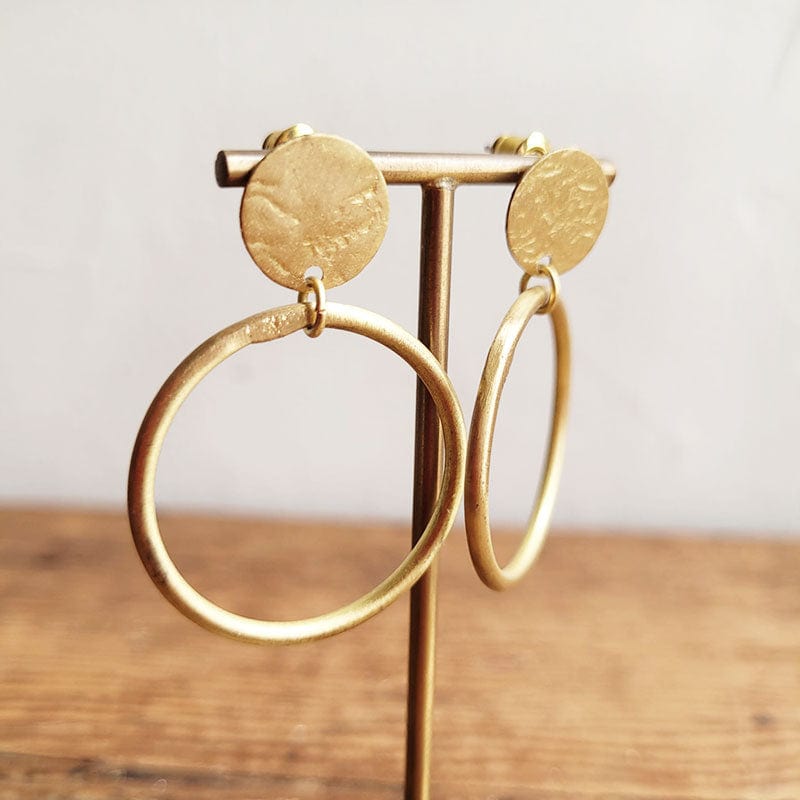 Deco Fair Trade Hoop Stud Earrings - Gold