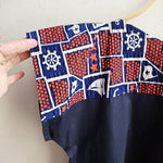 Navy Two Tone vintage Top Nautical with Steering Wheels