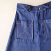 Retro Patch Pocket Denim A-Line Skirt