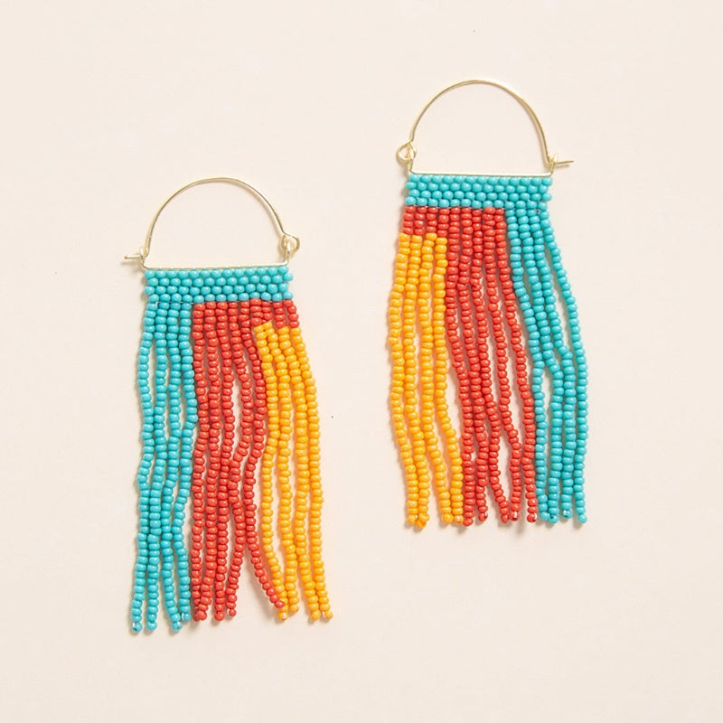 Bead Earrings - Aqua Sunset