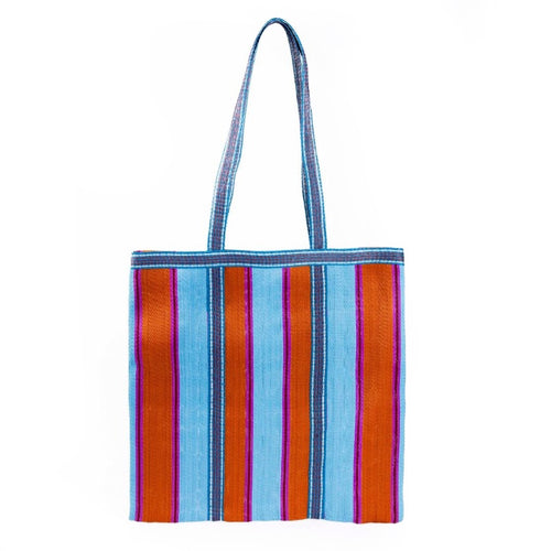 Recycled Plastic Tote Bag - Orange/Pink/Aqua