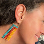 Bead Earrings - Aqua Sunset