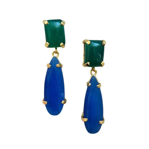 Natural Stone Earring - Green/Blue
