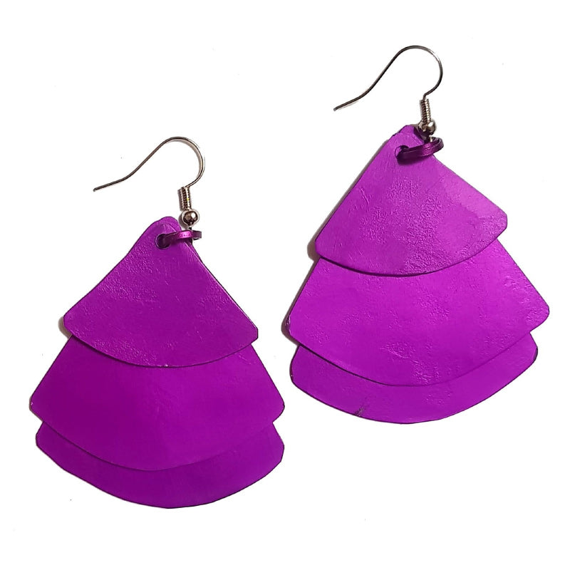 Monica Fan Earrings - Purple