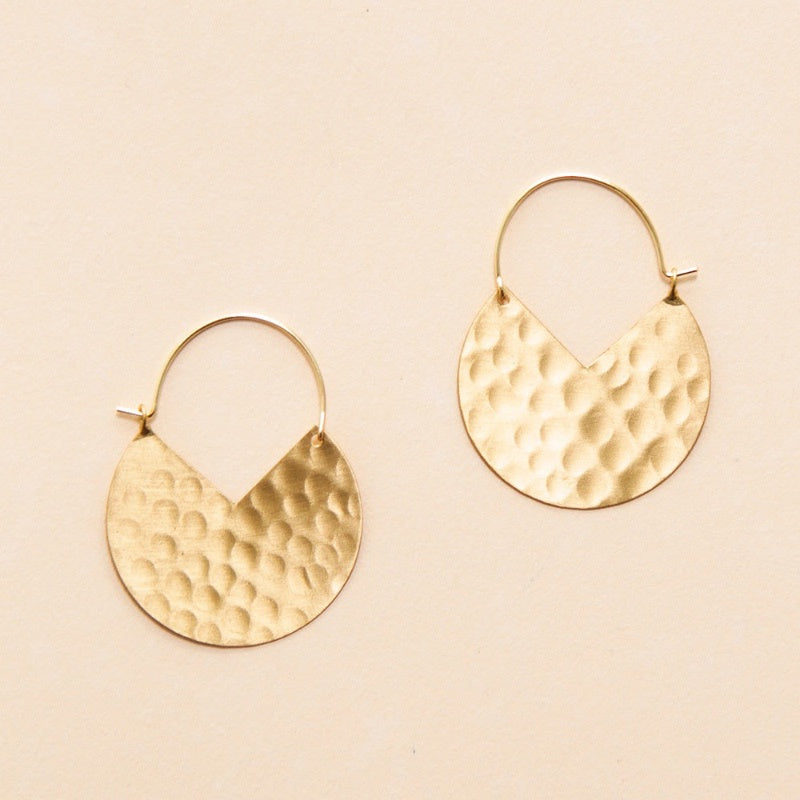 Unity Sliced Hoop Earrings - Gold