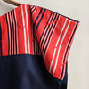 Navy Two Tone vintage Top Red Stripe RWB