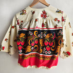 Bolero Cream/Black/Red with Fruits and Leaves