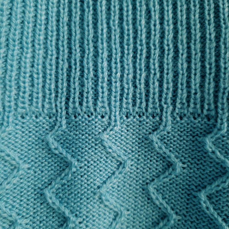 Merino Wool Boatneck ZigZag Powder Blue