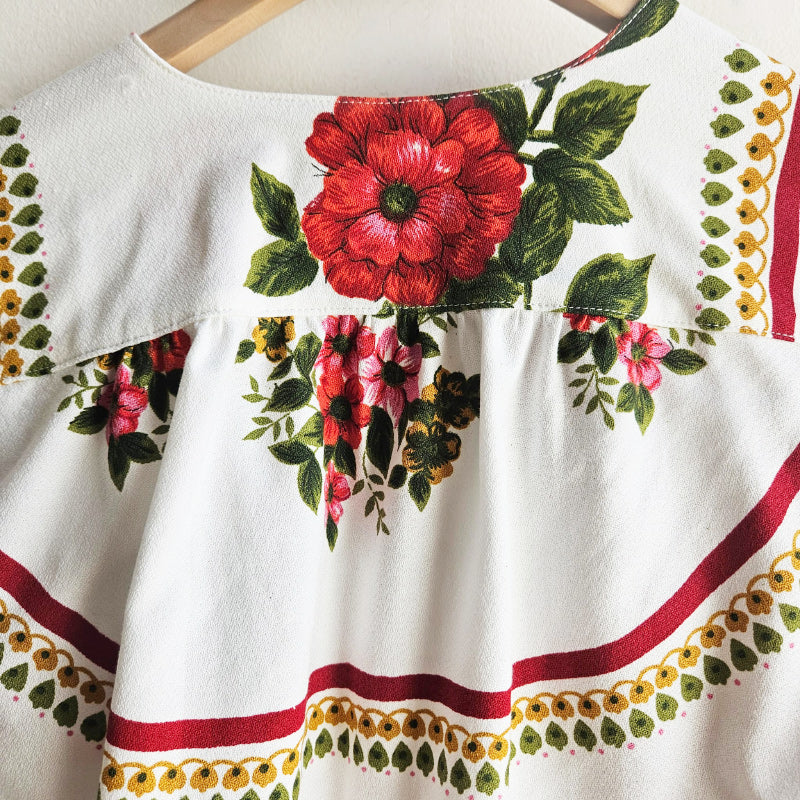 Bolero White with Red/Green Floral