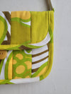 Vintage Fabric Quilted Shoulder Bag - Yellow/Green