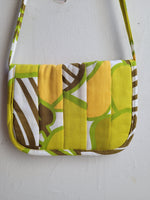 Vintage Fabric Quilted Shoulder Bag - Yellow/Green