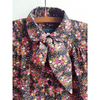 Prairie Shirt with neck tie Black Floral