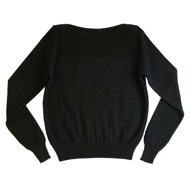 Boatneck Zig-Zag Jumper - Black