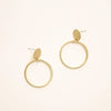 Deco Hoop Stud Earrings - Gold