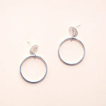 Deco Hoop Stud Earrings - Silver