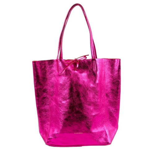 Maison Fanli Large Tote - Metallic Fuchsia