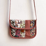 Vintage Fabric Quilted Shoulder Bag - Brown/Floral