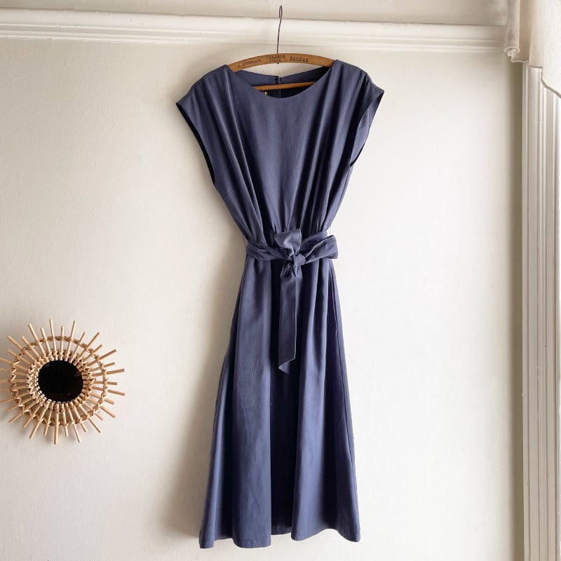 Bateau Dress Tencel - Steel Blue