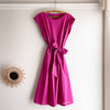 Bateau Dress - Fuchsia