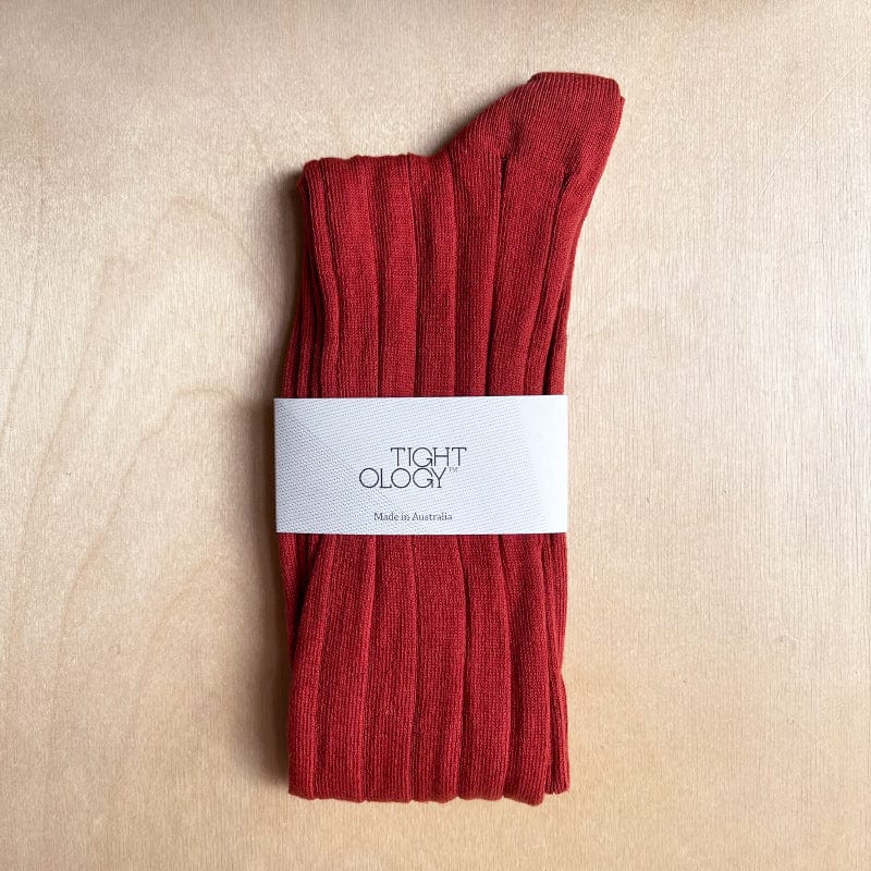 Tightology Long Linea Socks - Rust